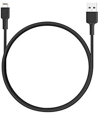 AUKEY BAL4B MFI Lightning 8 pin Sync and Charging Braided Cable 2m-Black - كابل